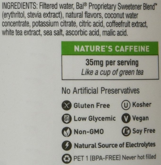 Bai Cocofusion Andes Coconut Lime, Antioxidant Infused Beverage, Cocofusion Andes Coconut Lime, 18 Ounce (Pack... N10