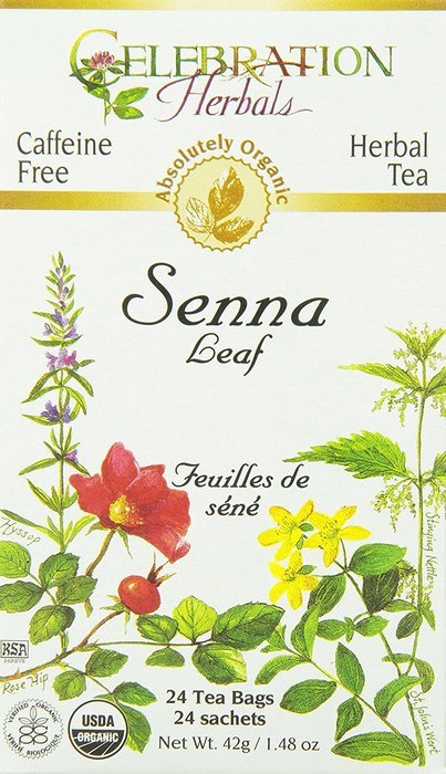 Celebration Herbals Organic Senna Leaf Tea Caffeine Free -- 24 Herbal Tea Bags
