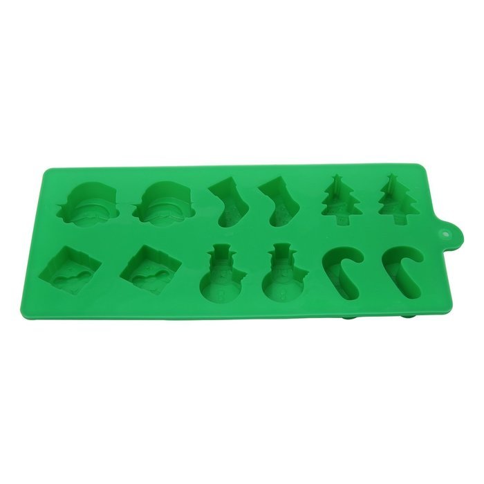 2 Silicone Christmas Molds for cake, cookies, chocolate, fudge, ice, and cooking N3