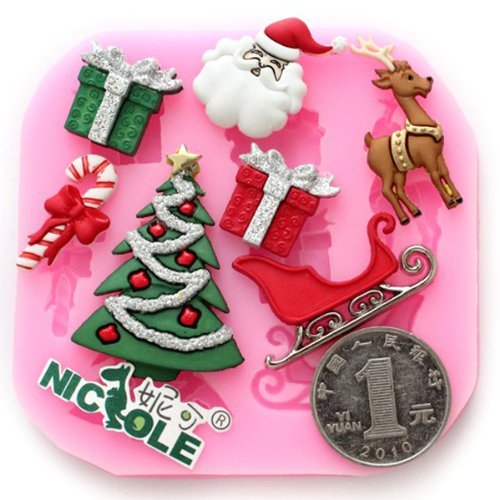 "F0534 Silicone Christmas Reindeer Cake Mould Soap Chocolate Mould" shopping N3