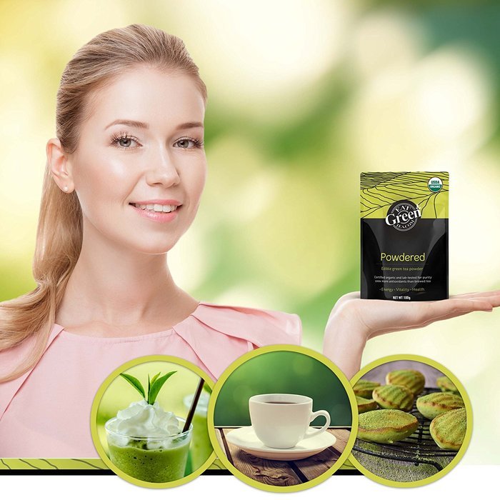 Organic Matcha Green Tea Powder Antioxidant Edible Green Tea Powder Use In Smoothies