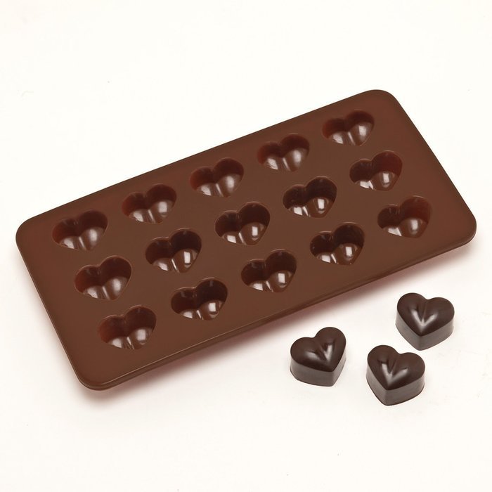 Sorbus&reg; Heart Shaped Silicone Mold for Chocolate, Jelly and Candy - 15-piece Per Mold (Set of 2) N2