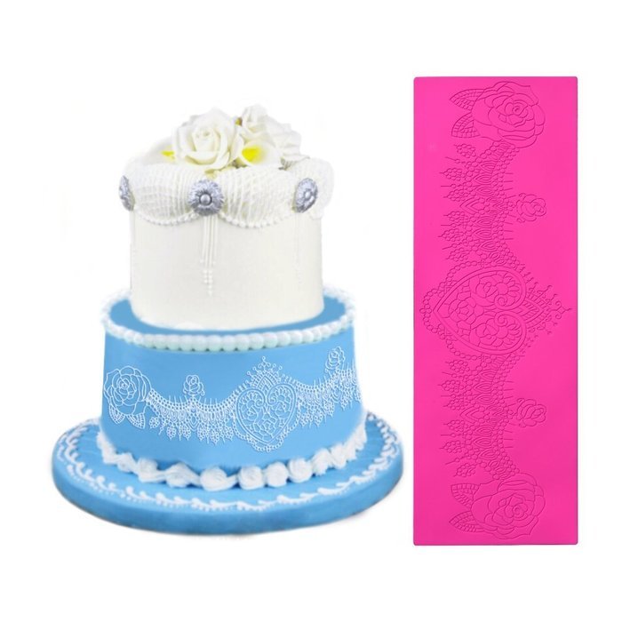 ART Kitchenware Decoration Cake Lace Mat Silicone Fondant Lace Moulds 3.33&times;4.7&times;0.06 inch LFM-40