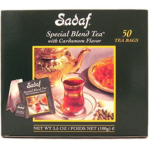 Tea Bag with Cardamom Flavor - Sadaf Special Blend Tea with Cardamom, 50-count (Pack of 1)