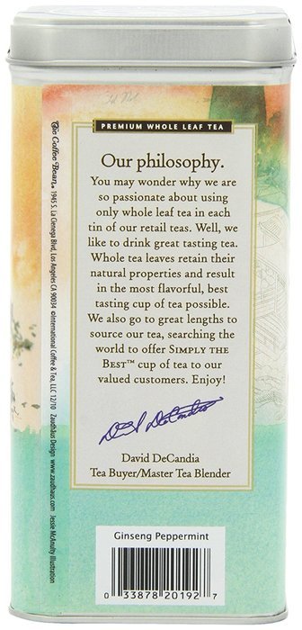 The Coffee Bean & Tea Leaf, Tea, Hand-Picked Ginseng Peppermint, 20 Count Tin N8