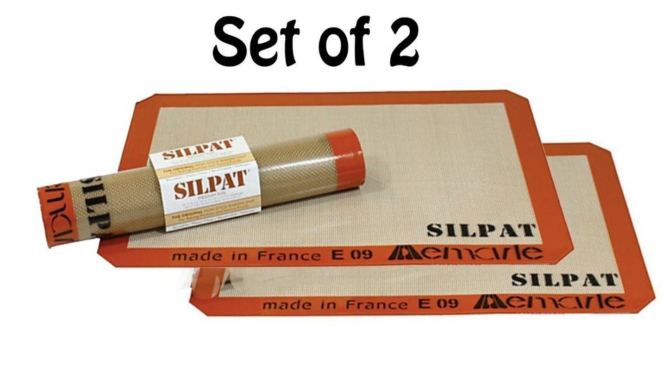 Silpat Non-Stick Silicone Jelly Roll Pan Baking Mat (2, 14 1/2-Inch by10-Inch)