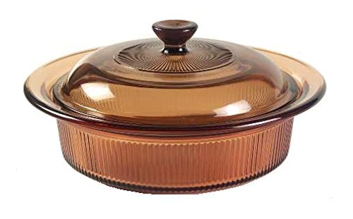 Corning Visions Amber Round Casserole w/ Lid ( 24 Oz ) ( V-30-B )