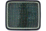 Polish Pottery Rectangular Baker 12-inch Emerald Peacock N2