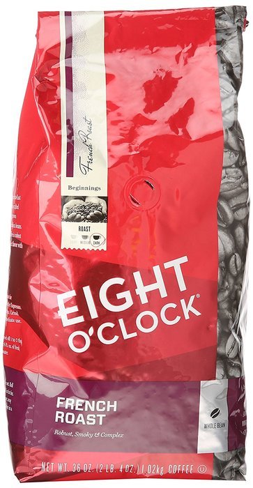 Eight O'Clock Coffee French Roast Whole Bean Coffee, 36 Ounce