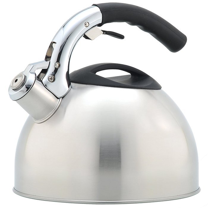 Creative Home Ellipse Stainless Steel Whistling Tea Kettle, 2.8 Quart