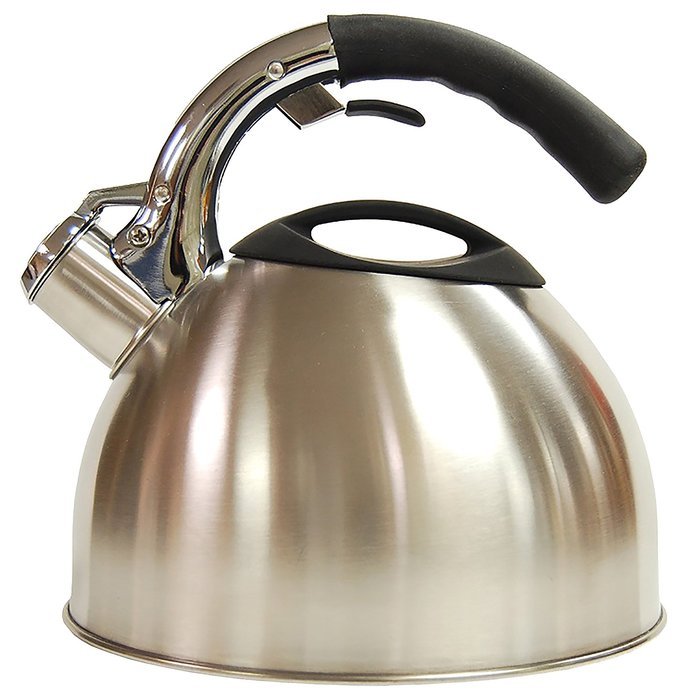 Creative Home Ellipse Stainless Steel Whistling Tea Kettle, 2.8 Quart N2