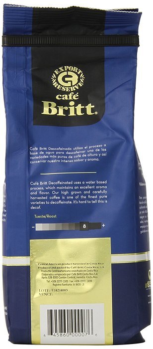 Cafe Britt Costa Rica Decaffeinated Ground Coffee, 12-Ounce Bags (Pack of 2) N2