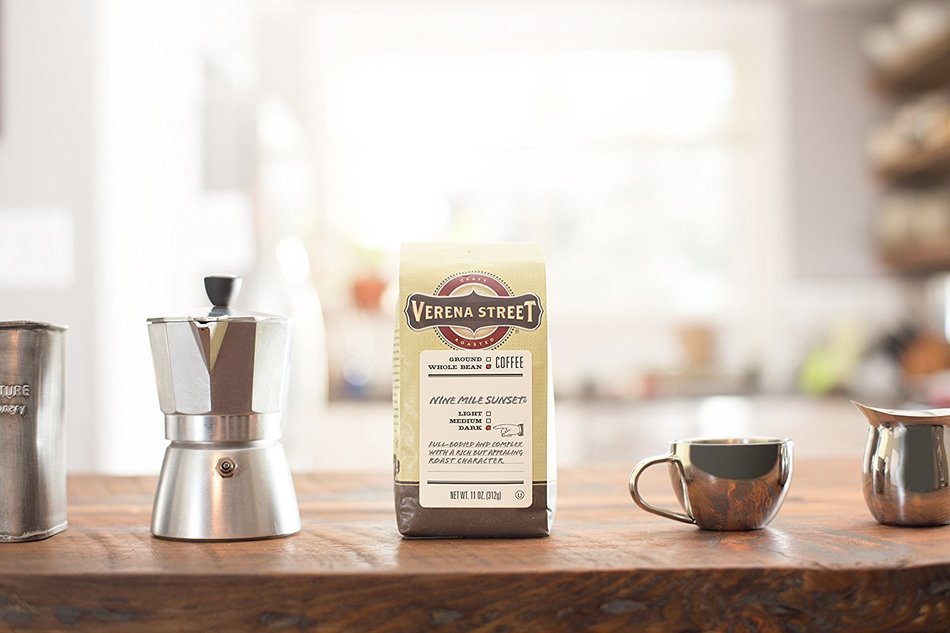 Verena Street Coffee Julien's Breakfast Blend, whole bean medium roast, 2LB (32oz.), Rainforest Alliance Certified... N14