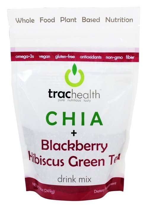 Trac Health Chia Plus Blackberry Hibiscus Green Tea Drink Mix, 273 Gram N13