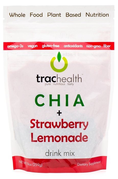Trac Health Chia Plus Blackberry Hibiscus Green Tea Drink Mix, 273 Gram N15