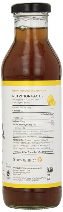Runa Amazon Guayusa Unsweetened Bottled Tea, Guava, 14 Ounce (Pack of 6) N7