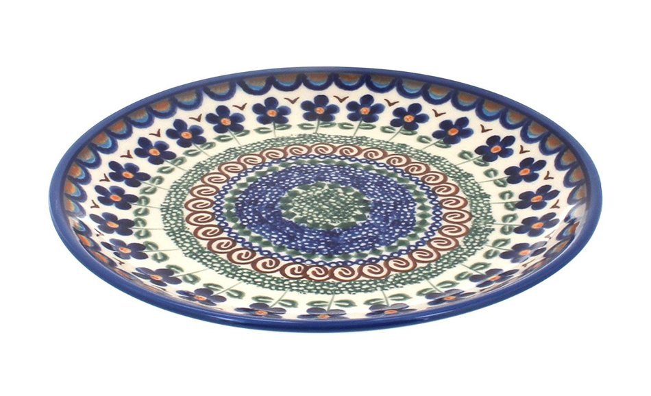 Polish Pottery Aztec Flower Dessert Plate