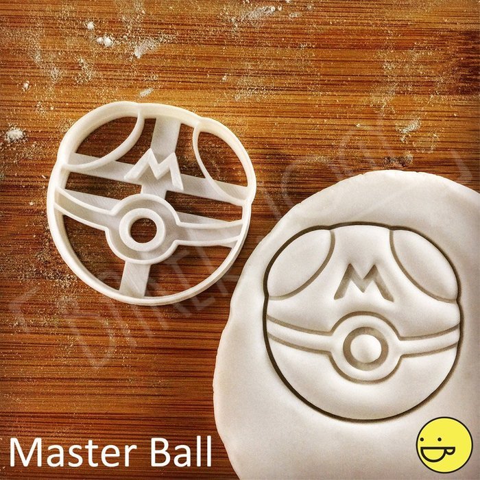 SET of 4 Pokeballs (Poke Ball, Great Ball, Ultra Ball, Master Ball) Cookie cutters: Beautifully detailed classic... N4