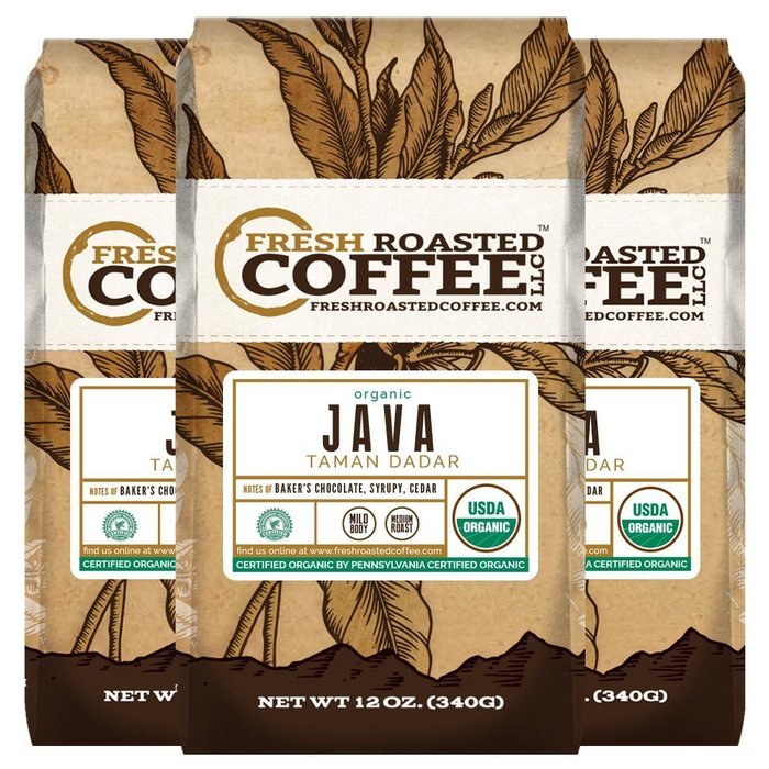 Fresh Roasted Coffee Java Taman Dadar Organic Coffee, 5 Pound N2