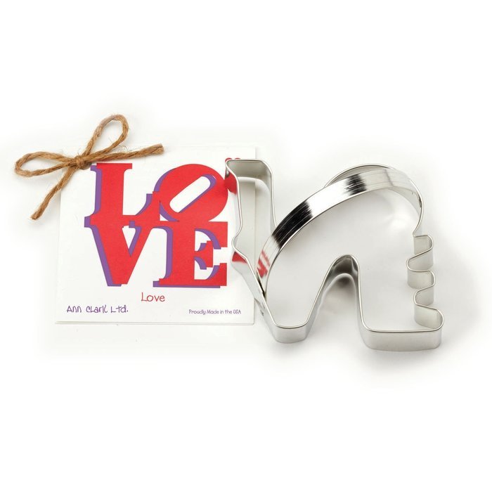 LOVE Cookie and Fondant Cutter - Ann Clark - 4.5 Inches - US Tin Plated Steel