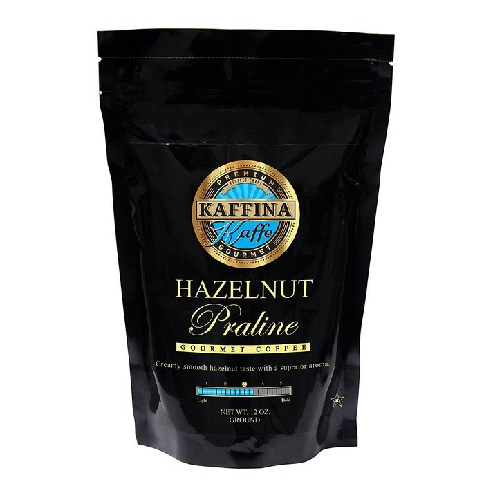 Kaffina Kaffe Premium Gourmet Ground Coffee - Flavored - Medium Rosted Hazelnut Praline Coffee N2