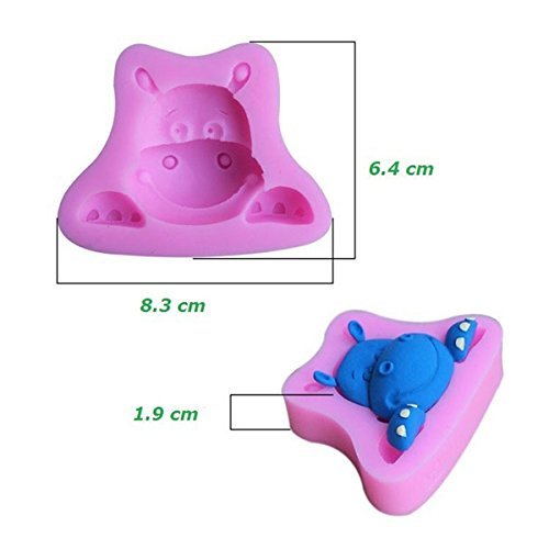 "3D Hippo Silicone Fondant Mold Chocolate Polymer Clay Mould" shopping N3