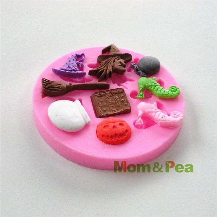 Mom&pea 0528 Witch Shaped Silicone Mould for Fondant Cake Sugar Paste Cake Decoration 3d Cake Toppers Mold Soap... N2