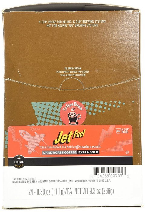 Coffee People Dark Roast, Jet Fuel, K-Cup Portion Pack for Keurig Brewers 24-Count N3
