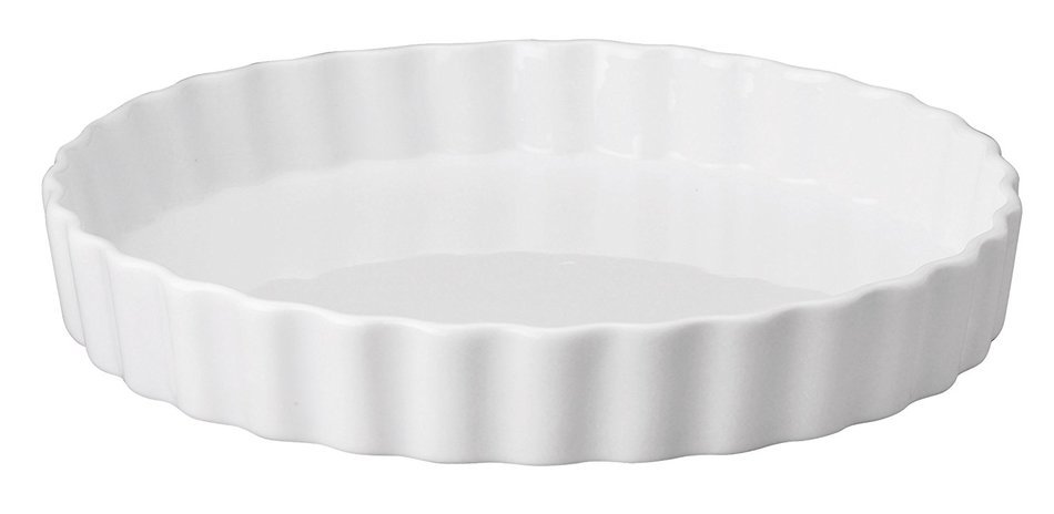 HIC Round Quiche Dish, 9.5 by 1.5-Inch,White