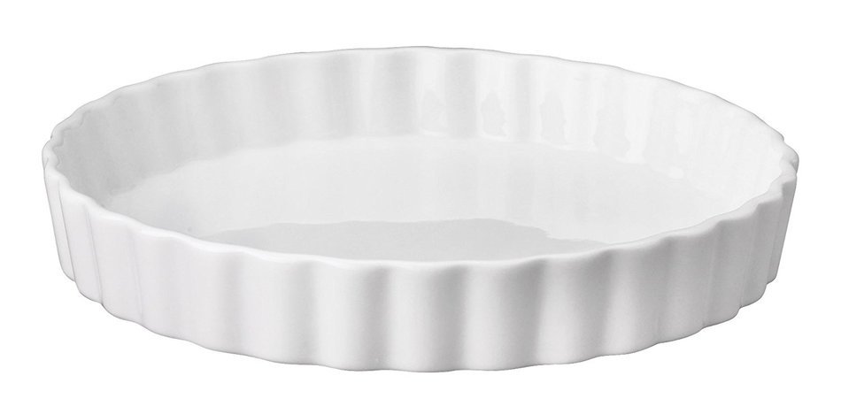 HIC Round Quiche Dish, 9.5 by 1.5-Inch,White N2