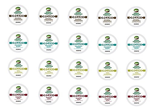 20 Count - Green Mountain Variety Organic Coffee K-Cups for Keurig K Cup Brewers and 2.0 Brewers - (4 Flavors,...