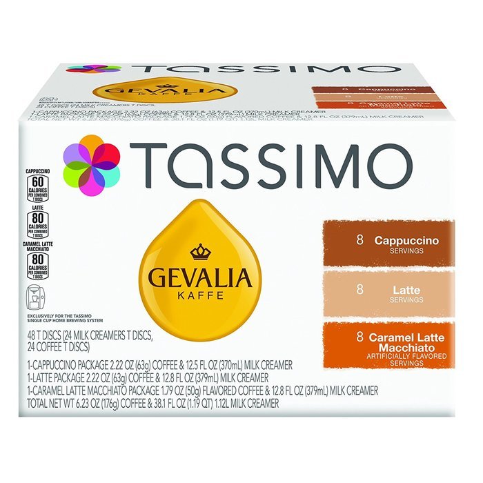 Tassimo Gevalia Specialty Milk Coffee T Discs, Variety Pack, 44.33 Ounce