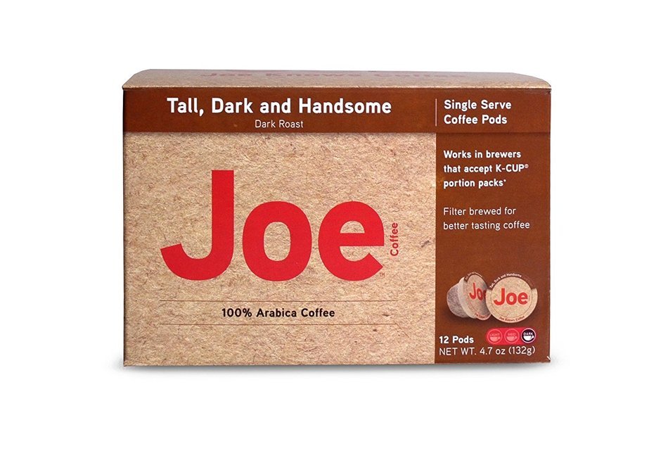 Joe Knows Coffee, Tall Dark and Handsome, Single Serve Pods, 12 Count/Box