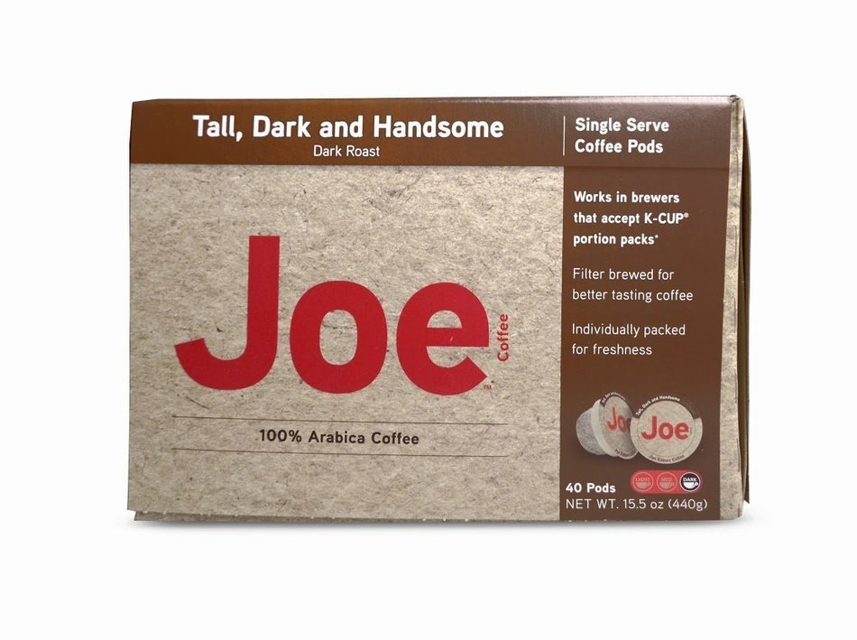 Joe Knows Coffee, Tall Dark and Handsome, Single Serve Pods, 12 Count/Box N13