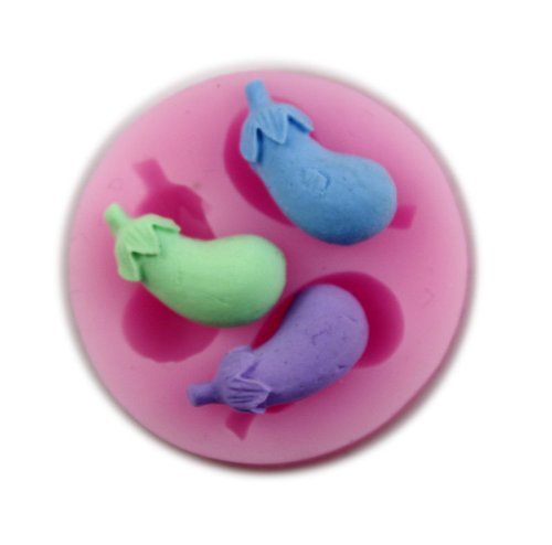 Autek Vegetables Eggplant Fondant Mold Silicone Sugar Craft Cake Decorating #3DMold-103