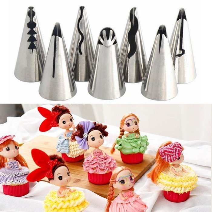 7pcs Stainless Steel Flower Icing Piping Nozzles Tips Pastry Cake Baking Tool N3