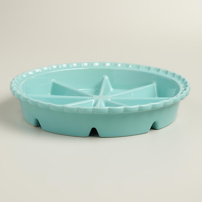 World Market Aqua Ceramic Scone Pan N2