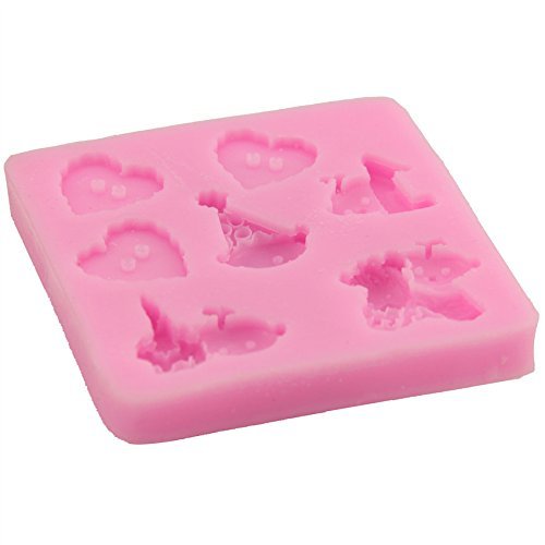 Mr.S Shop Love Heart Button Baby and Bear Shape Silicone Mold DIY Popular For Baking Decoration Tools,Small Size N4