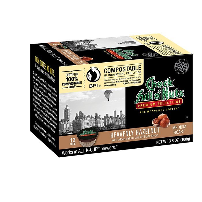 Chock full o'Nuts Coffee 100% Colombian Medium Roast, 12 Single Serve Cups, 3.8 Ounce N10