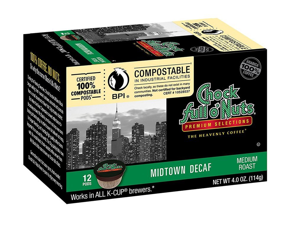 Chock full o'Nuts Coffee 100% Colombian Medium Roast, 12 Single Serve Cups, 3.8 Ounce N20