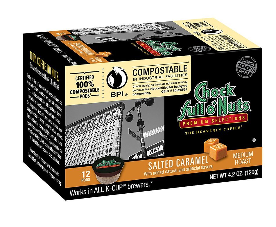 Chock full o'Nuts Coffee 100% Colombian Medium Roast, 12 Single Serve Cups, 3.8 Ounce N29