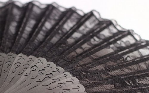 7 Weapons Hollow out black hand lace fan in summer#3 N5