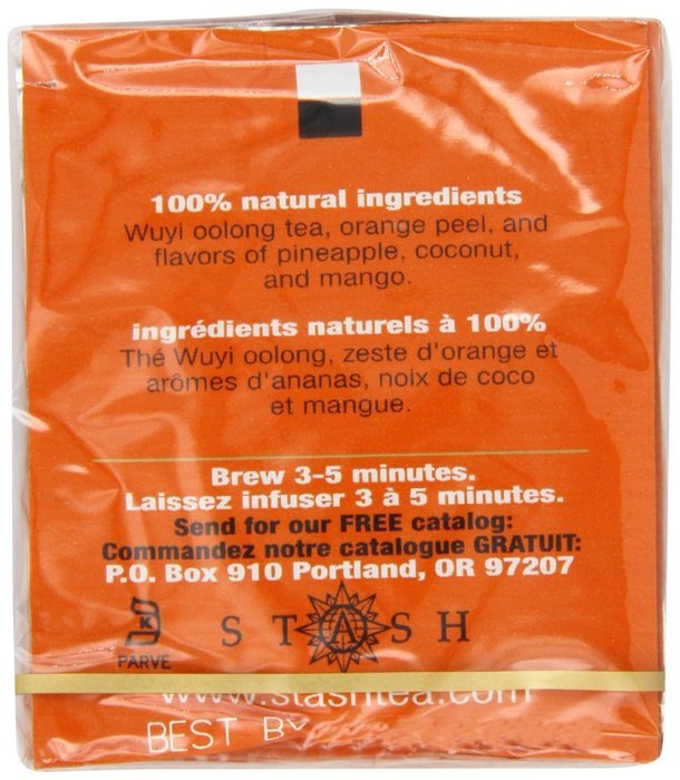 Stash Tea White Peach Oolong Tea, 10 Count Tea Bags in Foil (Pack of 12) N4