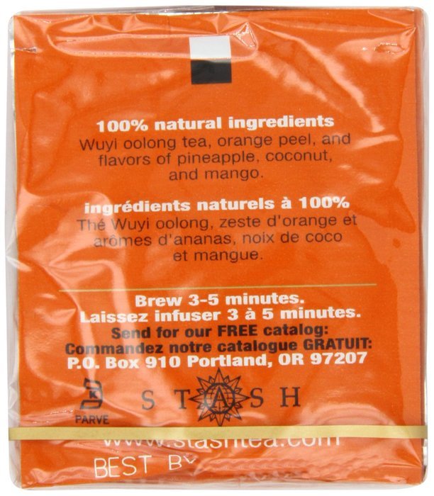 Stash Tea White Peach Oolong Tea, 10 Count Tea Bags in Foil (Pack of 12) N5