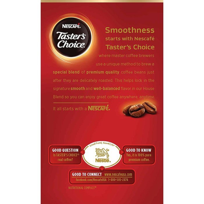 Nescafe Taster's Choice Instant Coffee, House Blend, 6 Count (Pack of 12)