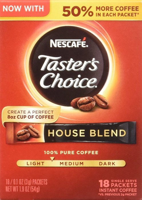 Nescafe Taster's Choice Instant Coffee, House Blend, 6 Count (Pack of 12) N4