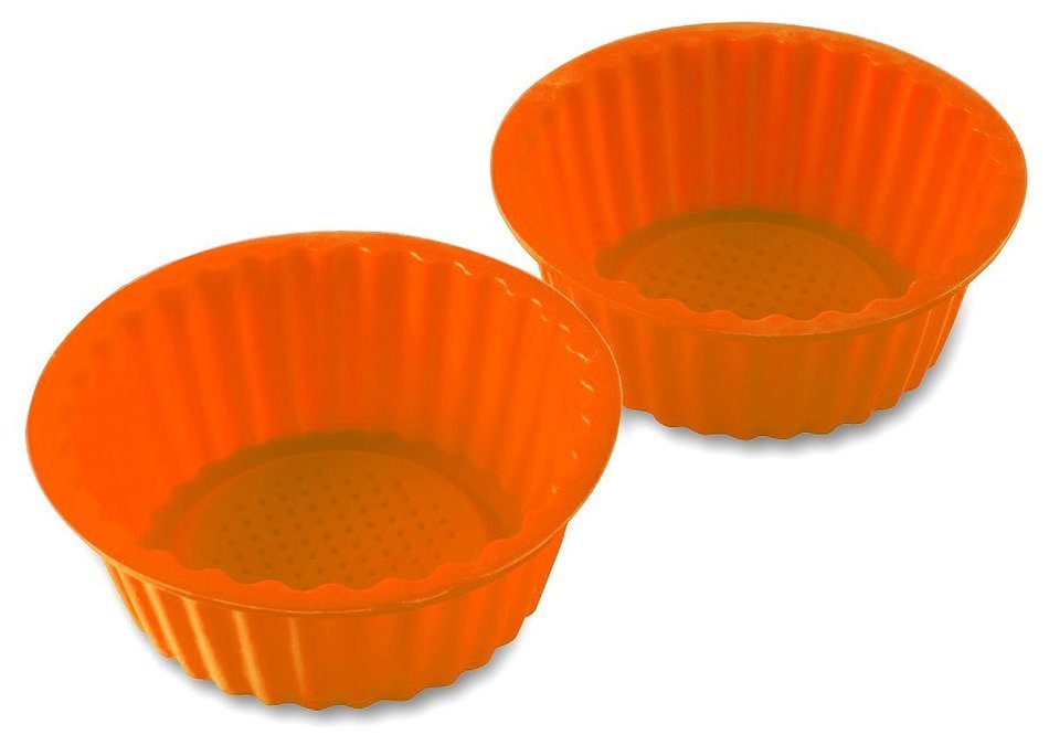 2 Pack 6" Red Color Silicone Baking Pan, Ideal For Cake, Muffin, Cupcake, Brownie And Cornbread Mold Pan. Non-Stick... N3