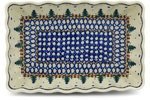 Polish Pottery Rectangular Baker 9-inch Winter Evergreen N2