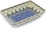 Polish Pottery Rectangular Baker 9-inch Winter Evergreen N4