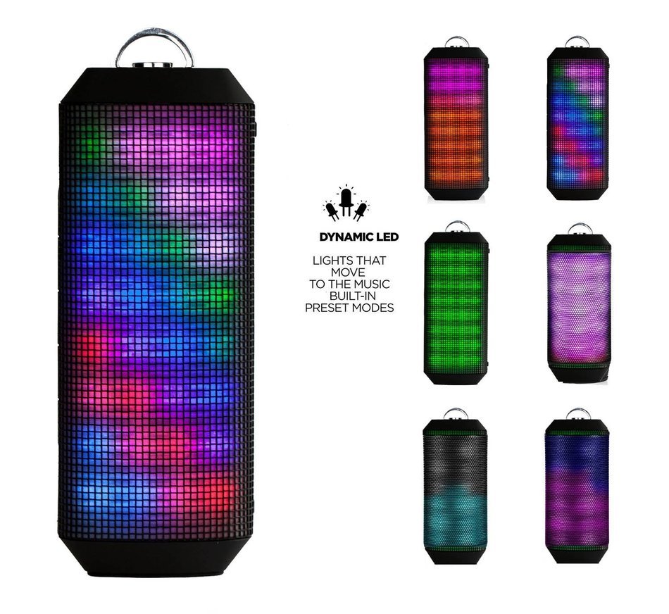 Abdtech 10W Wireless Portable Bluetooth Speakers 6 LED Light Visual Display Mode Powerful Sound with Build in... N5